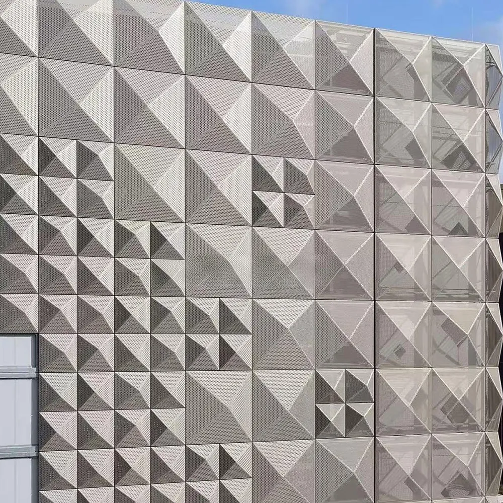 3D Pyramid Embossed Perforated Aluminium Cladding Panel - Aluminium Extrusion Solid Panels - shu.kaiweisheng.com