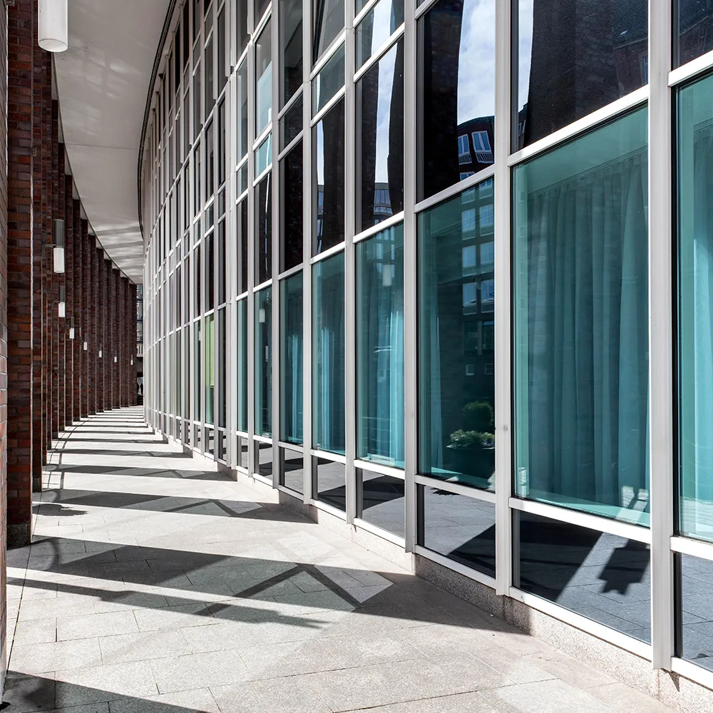 Aluminium Semi-Hidden Frame Curtain Wall Profile For Corridor Facade - Aluminium Extrusion Curtain Wall & Facade - shu...