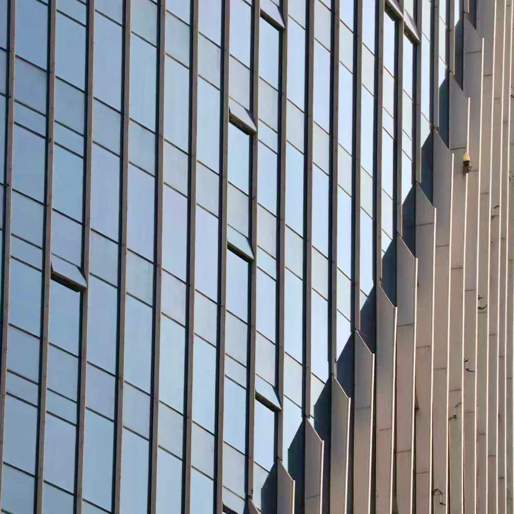 Vertical Grid Aluminium Semi-Hidden Curtain Wall Extrusion Section - Aluminium Extrusion Curtain Wall & Facade - shu.k...